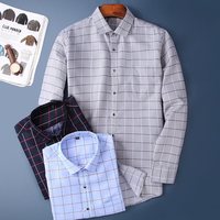 Moda gorąca sprzedaż męskie koszule z długim rękawem młody mężczyzna koreański, Slim koszule biznesowe Casual cały mecz Plaid kwadratowy kołnierzyk koszule 3